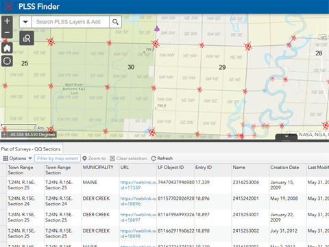 View of PLSS viewer