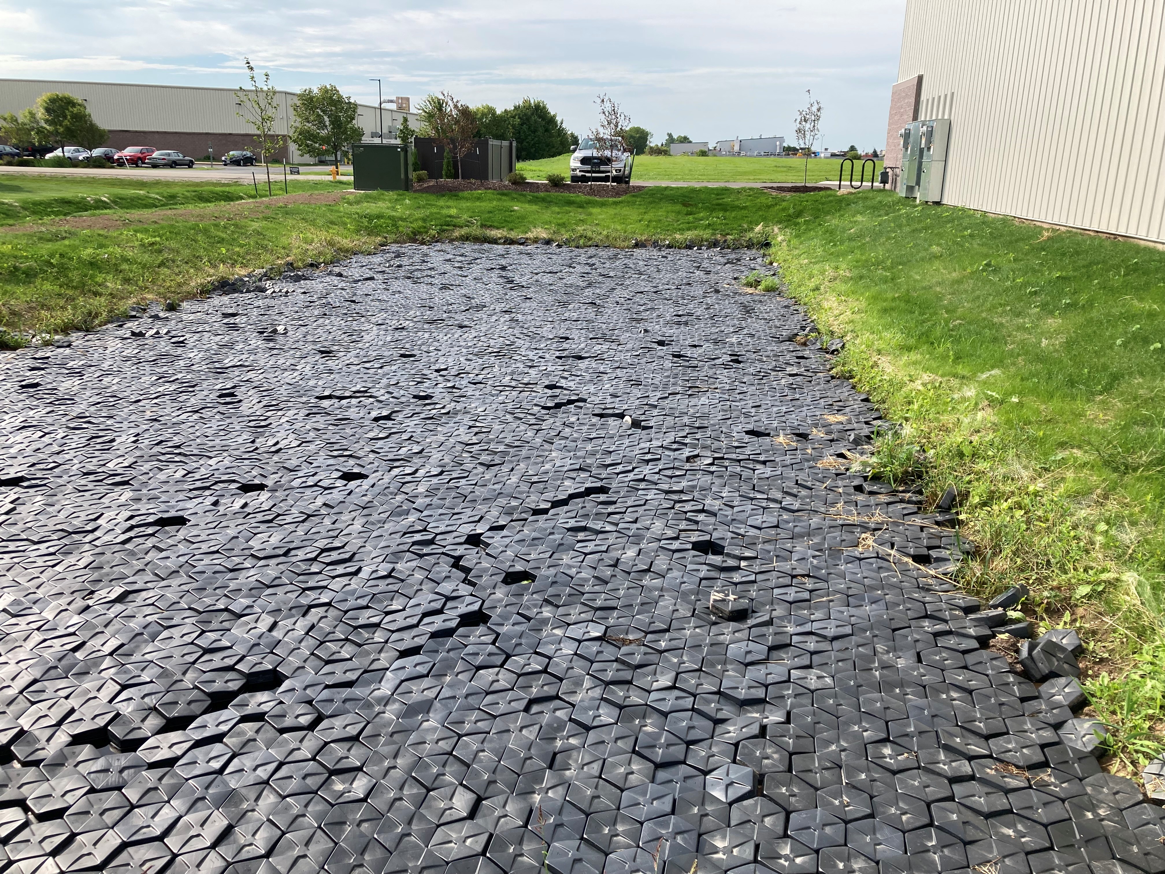 View of airport pond hex protect