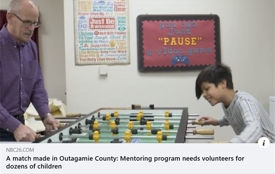 Mentor and mentee featured in NBC 26 news clip