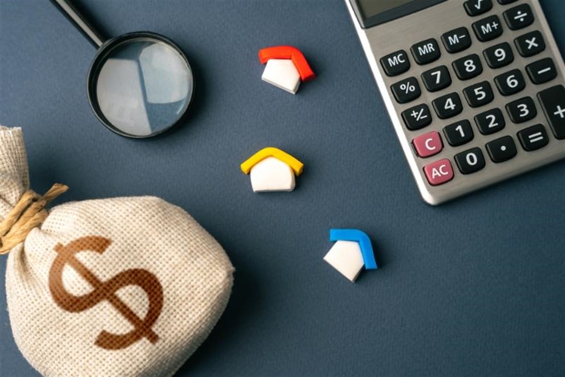 Picture of money bag and houses indicating treasurers office