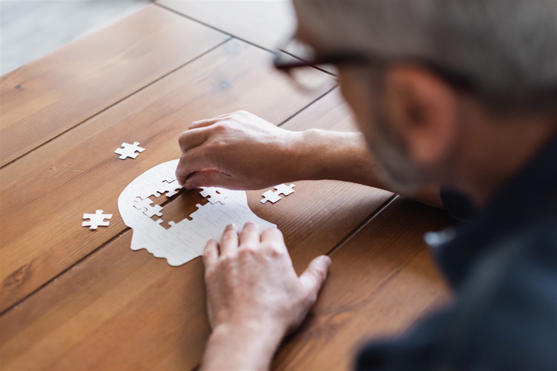 Blurred man with dementia