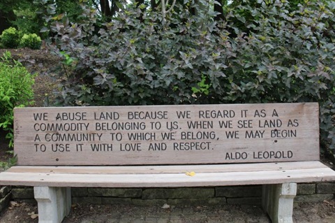 Bench dedicated to Aldo Leopold