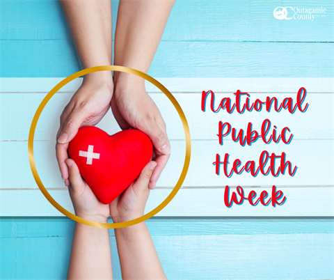 Hands holding a red heart for National Public Health Week
