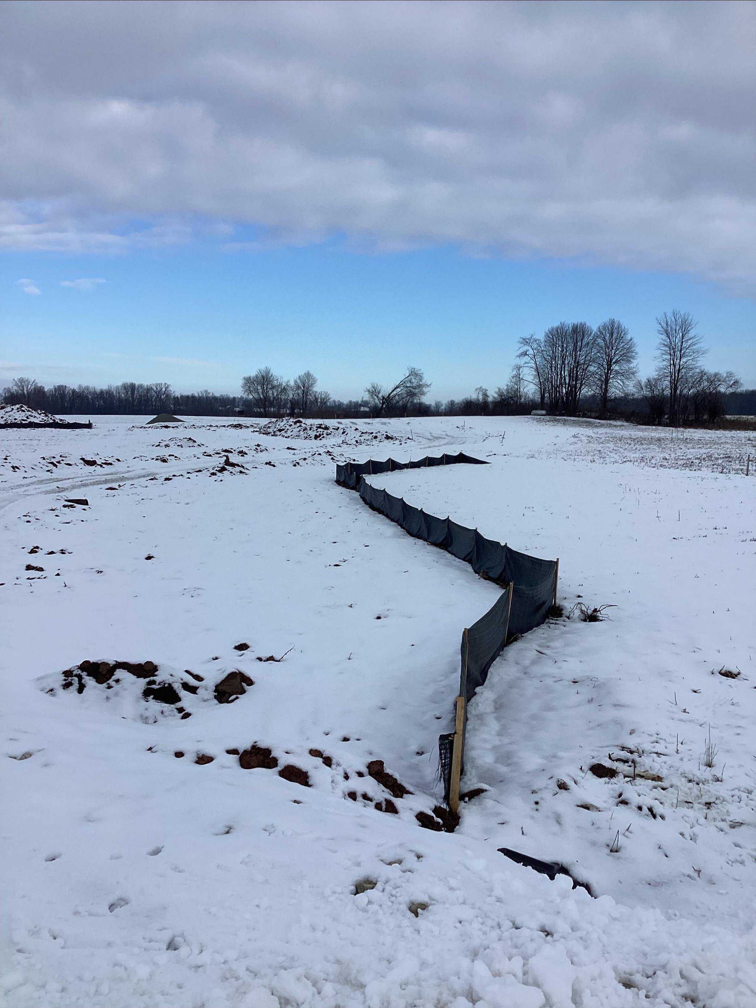 View of silt fence