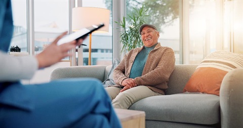 Customer sitting on chair