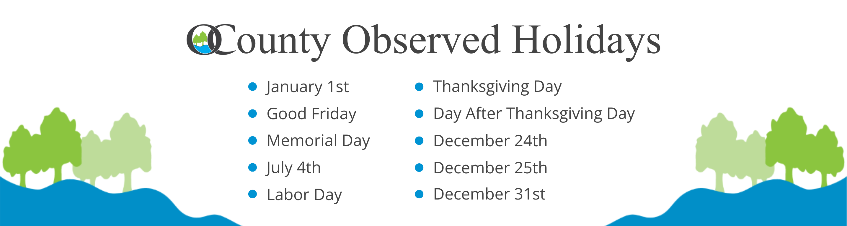 County Observed Holidays